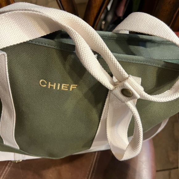 Chief Canvas Olive Green/White Large Tote Bag - Picture 8 of 8
